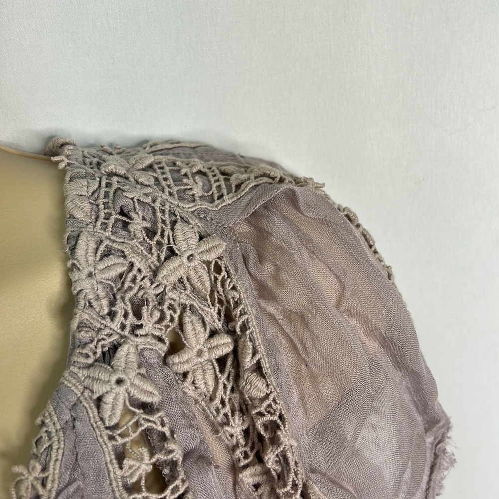 Free People sheer fairy raw edges lace top - Picture 10 of 12